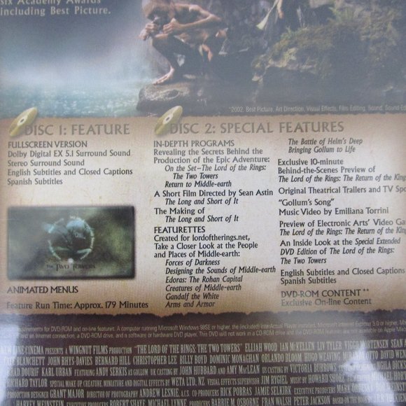 Lord Of The Rings Trilogy Fullscreen Special Edition 6 DVD Disc Set - Picture 7 of 12